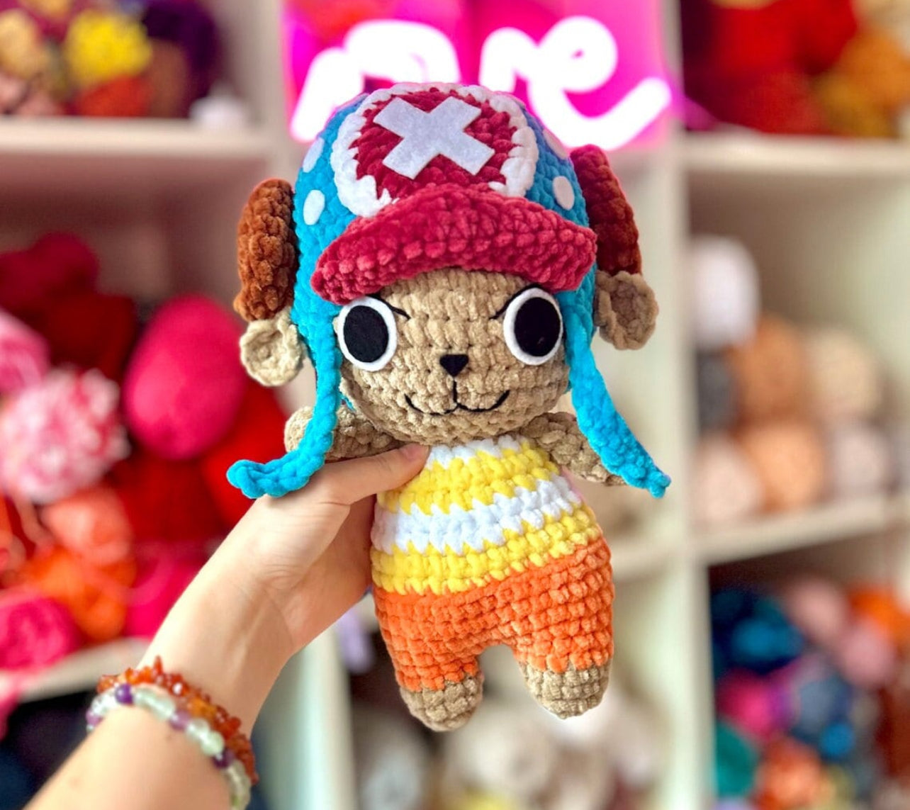 Blue and yellow and orange crochet Tony Tony chopper digital pattern