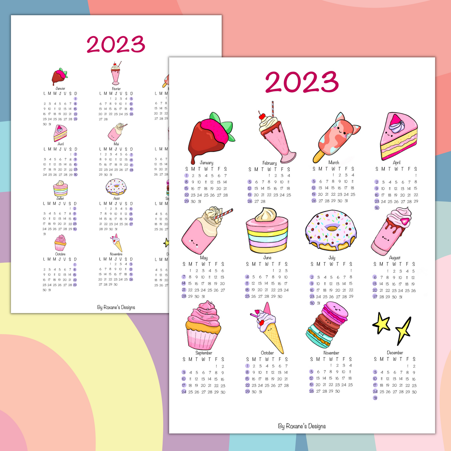 2023 downloadable Calendar - English/French