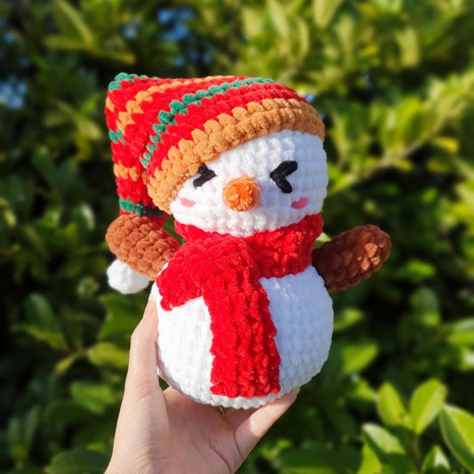 crochet snowman digital pattern, crochet bonhomme de neige